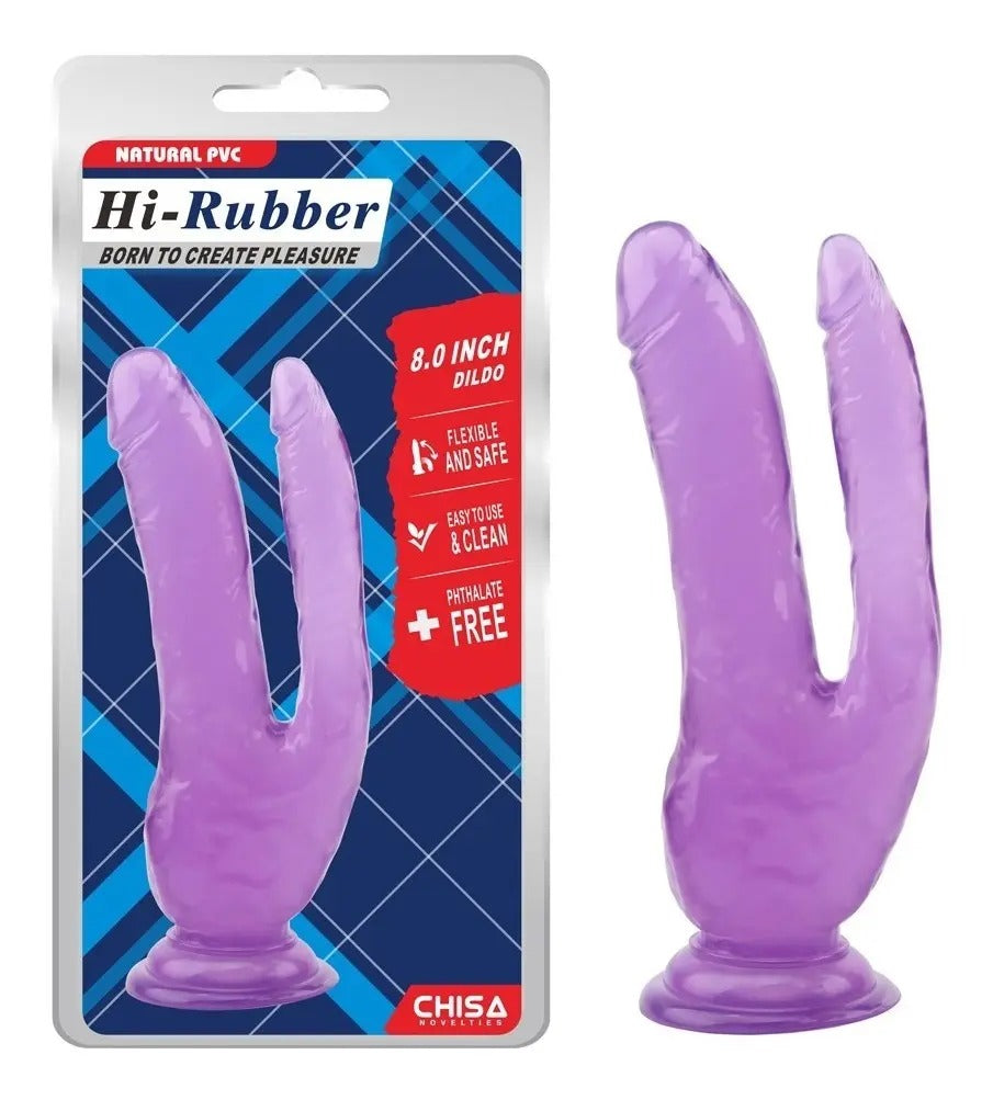 Dildo Doble Twin Fork Purple