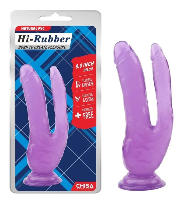 Dildo Doble Twin Fork Purple