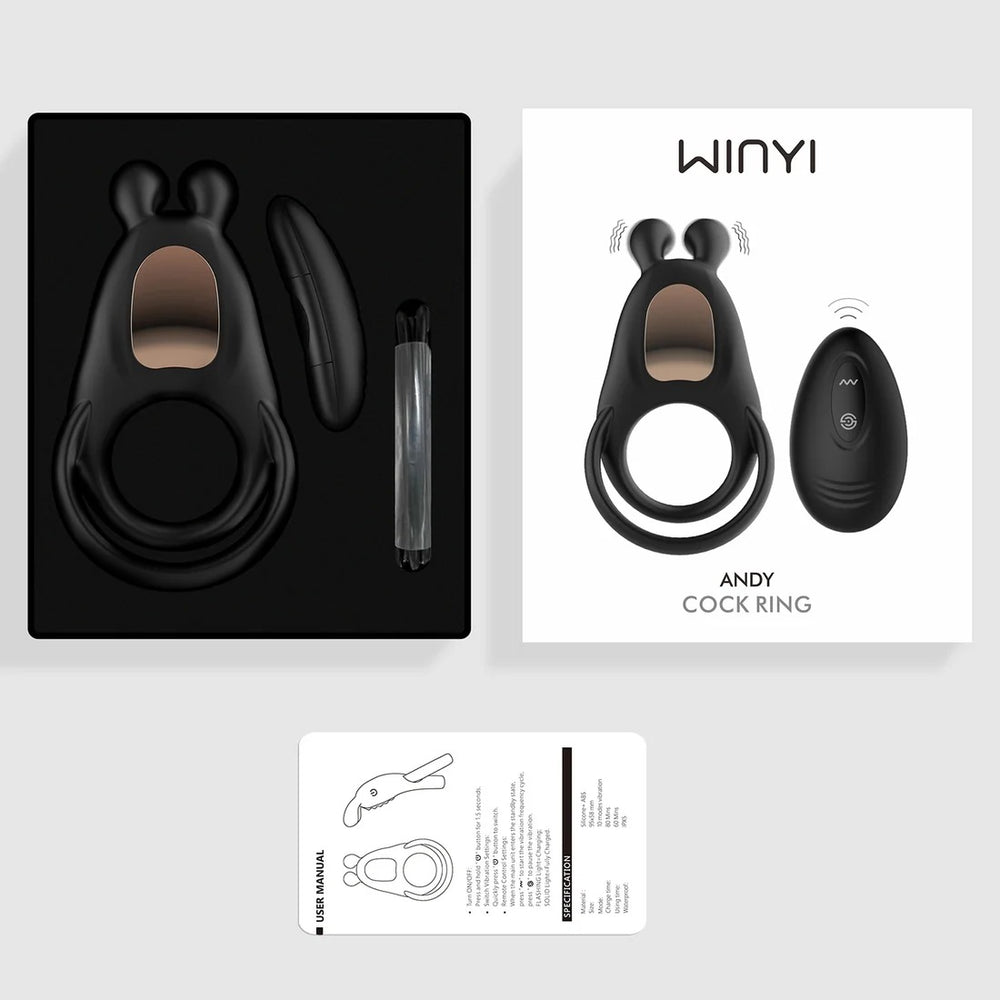 Anillo Vibrador Doble Winyi Andy con Control Remoto