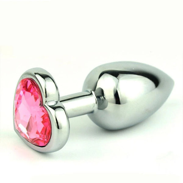 Plug Anal Metálico con Joya Corazón