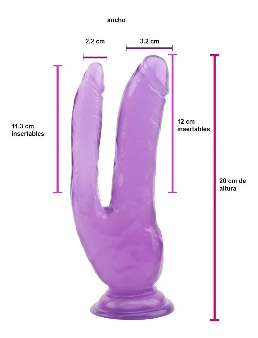 Dildo Doble Twin Fork Purple