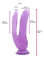 Dildo Doble Twin Fork Purple