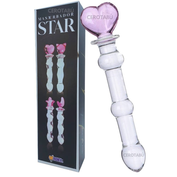 Dildo de Vidrio con Mango Decorativo Estrella